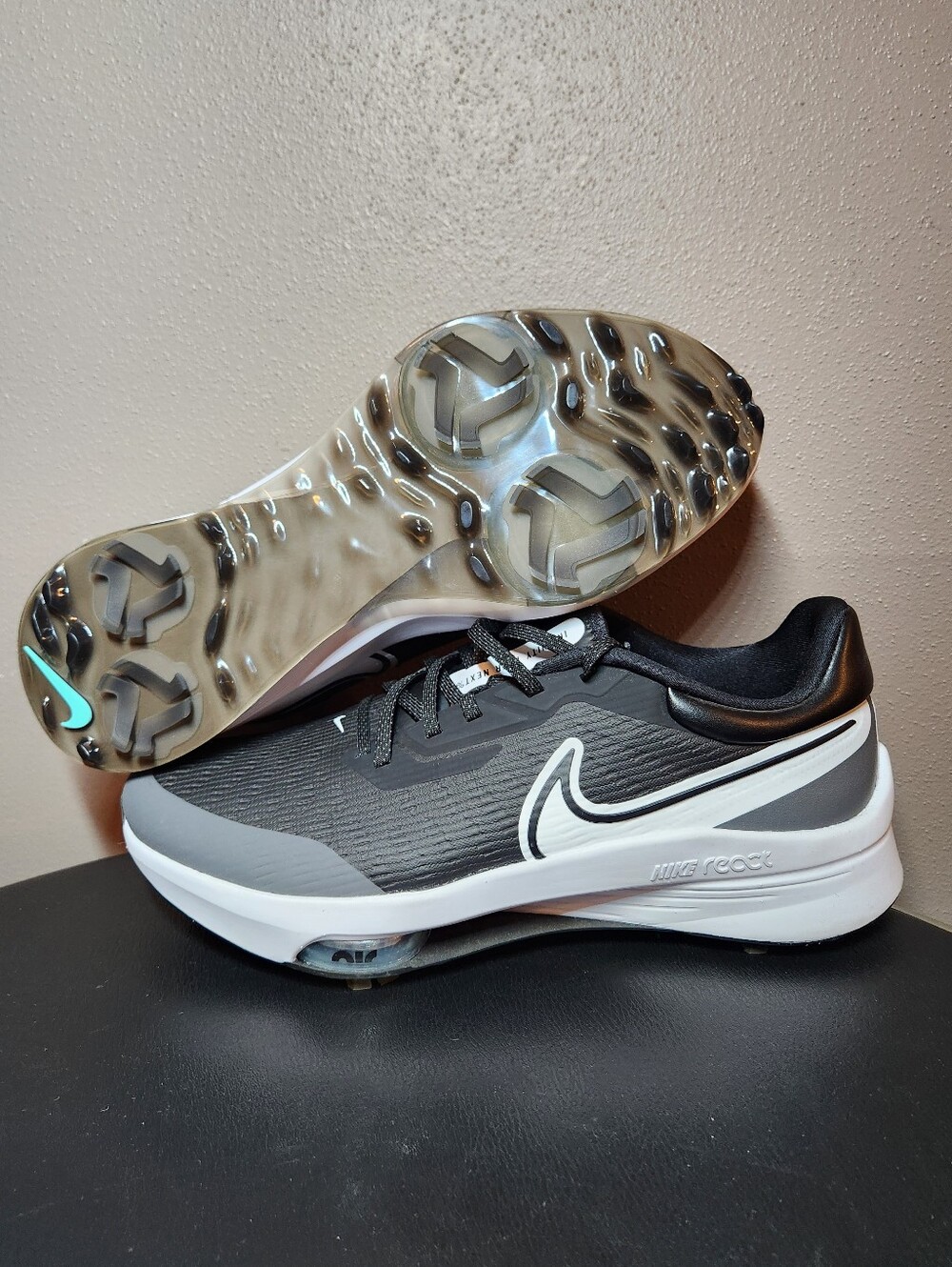 Nike Golf Spikes Infinity Tour Next % Sz 12 NEW Black/White Mens